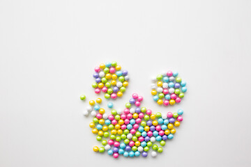 pastel round candies