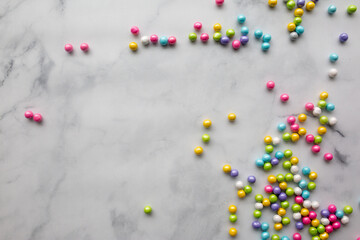 pastel candies spilled