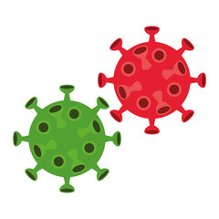 covid19 virus particles isolated icons