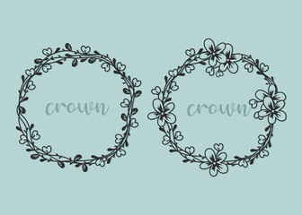 Wreath border frame vector