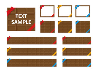 チョコとリボンのテロップベース（3色4種セット）
