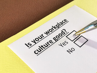 One person is answering question about workplace culture.