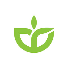 MW letter or WY letter with Leaf logo design vector