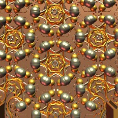 abstract patterns of gold and silver.
