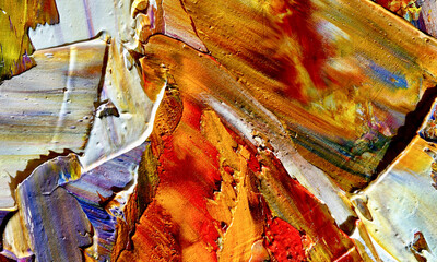 Colorful abstract painting background. . Fluid ink Color texture. Intensive multicolor mix of oil...
