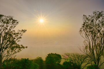 Beautiful Sunrise view at Nandi Hills at Bangalore