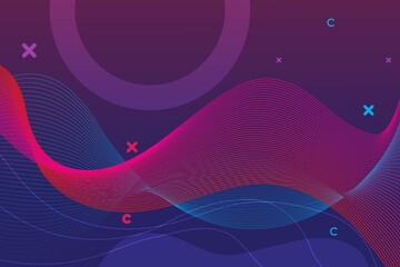 vector Background design with abstract gradient linear waves. Sound flyer for creating a fashionable abstract cover, banner, poster, booklet.