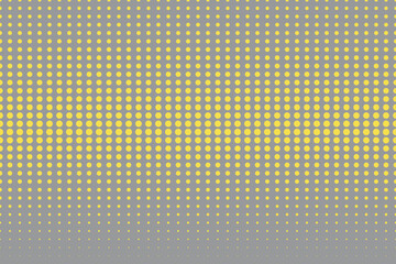 Halftone poster in yellow and gray colors. Modern abstract monochrome background with dots. Colors of the year