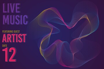 vector Background design with abstract gradient linear waves. Sound flyer for creating a fashionable abstract cover, banner, poster, booklet.