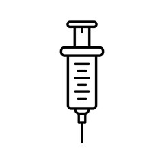vaccine syringe line style icon