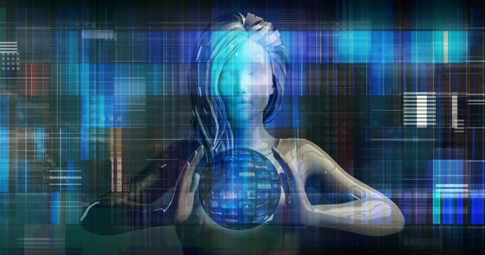 Futuristic Virtual Reality Background or VR AR XR Concept