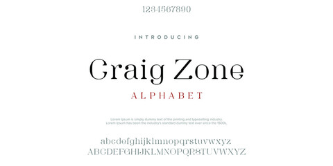 Serif classic design font vector illustration of alphabet letters.