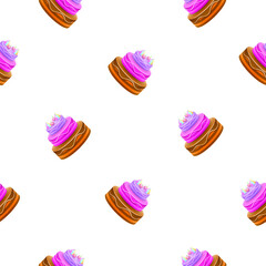 Seamless Pattern Abstract Elements Cake Sweet Birtday Vector Design Style Background Illustration