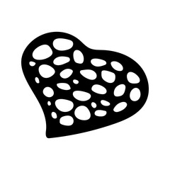 Hand Drawn Valentine Day Heart Vector Illustration in Doodle Style. Isolated Elements on White Background. Black and White Symbols of Love.