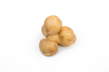 Fototapeta na wymiar Fresh potatoes on white background.