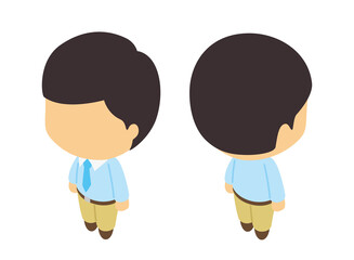 男性のアイソメトリックイラスト