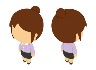 女性のアイソメトリックイラスト