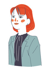 凛とした女性　イラスト			
