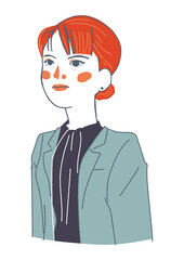 凛とした女性　イラスト			
