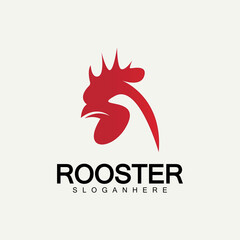Obraz premium Rooster head logo vector icon symbol illustration design.Rooster chicken cock. Abstract vector illustration