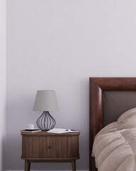 Modern interior design with white empty mock-up wall. 3D Rendering, 3D Illustration