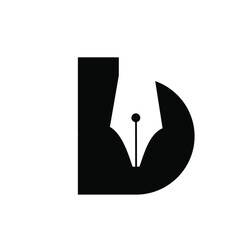 initial letter B pen nib black vector logo illustration design isolated background