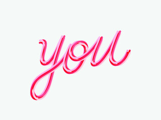 you. Hand written lettering isolated on white background.Vector template for poster, social network, banner, cards.