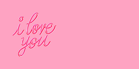 i love you. Hand written lettering isolated on white background.Vector template for poster, social network, banner, cards.