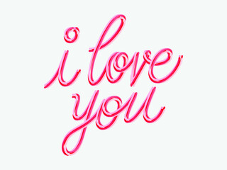 i love you. Hand written lettering isolated on white background.Vector template for poster, social network, banner, cards.