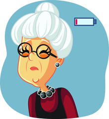 Tired Senior Woman with Dark Circles Feeling Exhausted