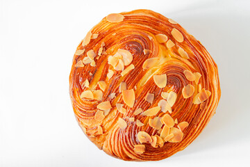 Almond milk bread close up.