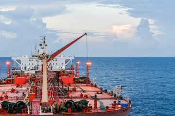The oil tanker in the high sea