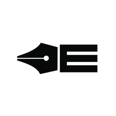 letter E pen logo icon design