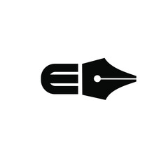 letter E pen logo icon design