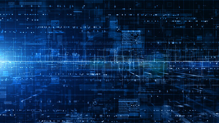 Digital Cyberspace with Particles and Digital Data Network Connections. High Speed Connection and Data Analysis Technology Digital Abstract Background Concept. 3d rendering