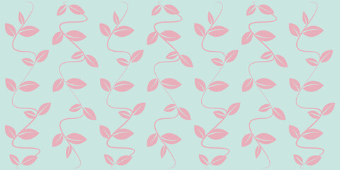 Spring concept. floral leaves pattern illustration. Vector illustration. グリーンリーフパターンイラスト、ナチュラルグリーン壁紙、葉っぱパターン