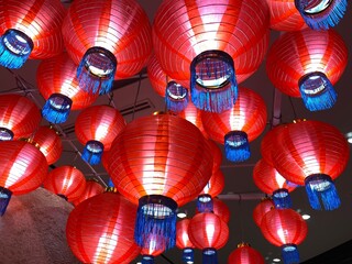 red lanterns. Chinese new year