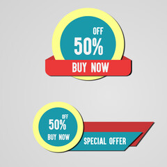 Set of banner elements, discount tag collection, special offer.