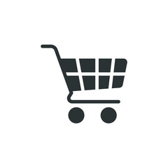 Shopping cart solid icon. Trolley. shopping basket logo for purchase product in online shop symbol. simple sale grocery bag. retail container Vector illustration design on white background. EPS 10