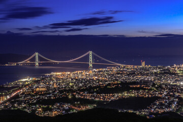 City Nightscape in Kobe Japan