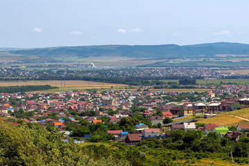 View from the mountain to a small town