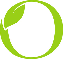 design logo creative letter O and leaf