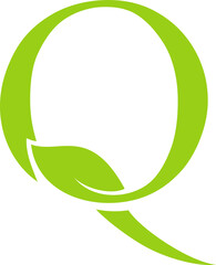 design logo creative letter Q and leaf