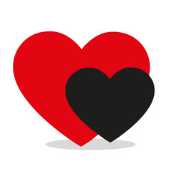 Two color heart shaped symbol on white background.