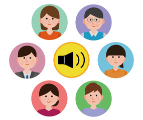 音声sns　コミュニティ　アイコン　イラスト