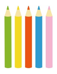 五色の色鉛筆の愉快な仲間たちシリーズ