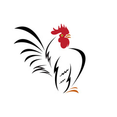 Vector of cock design on white background. Easy editable layered vector illustration. Farm Animal.