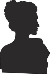 Chinese woman face silhouette. Elegant beautiful woman in a Chinese costume with a national hairstyle silhouette profile in black. Young attractive girl profile sign logo.