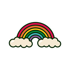 magic rainbow flat style icon