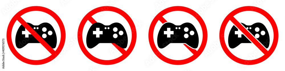 Canvas Prints no gaming sign. game joystick icon. game is prohibited.